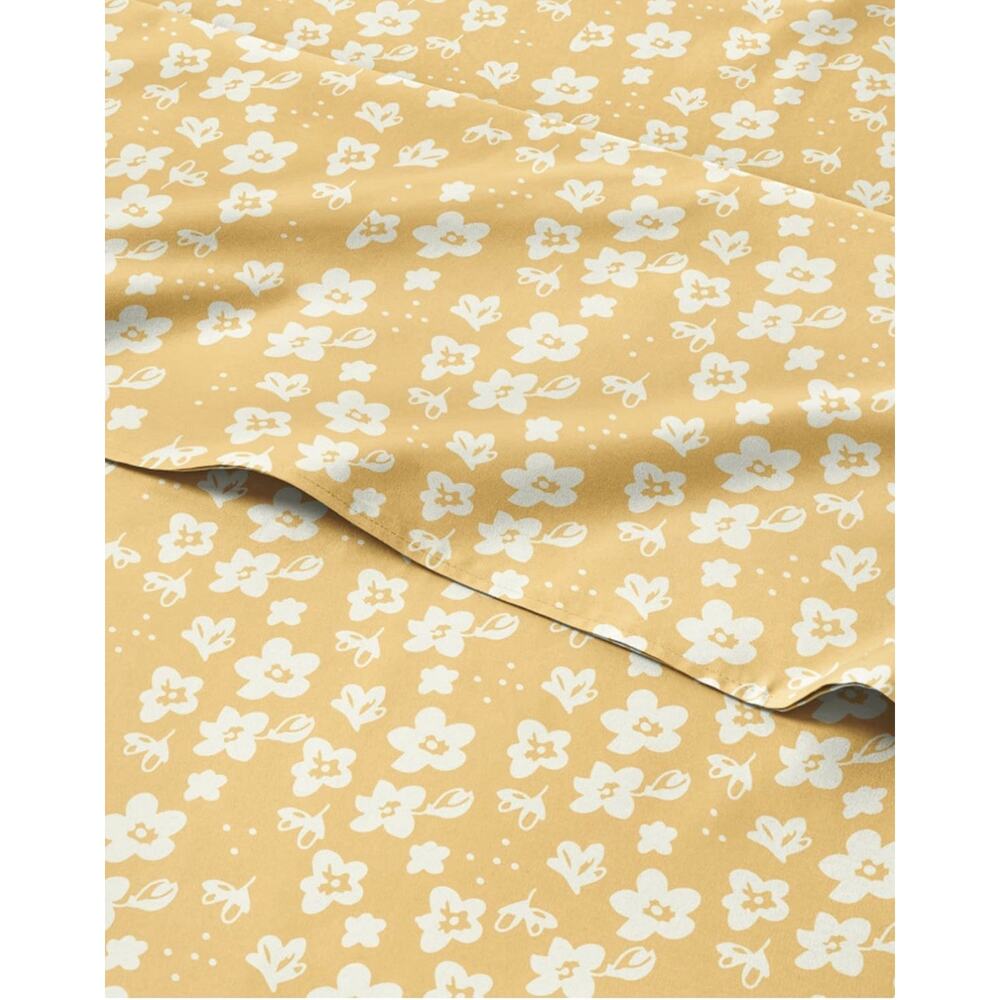 Floral Sheets - Yellow Floral Bed Sheet Set - 3pc King